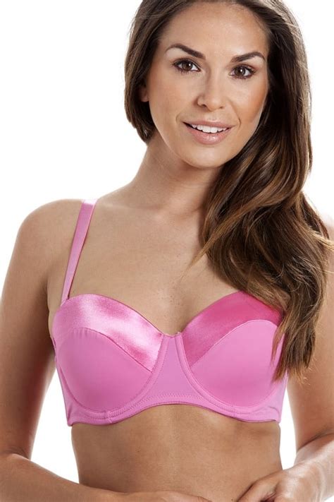 New Ladies Camille Dark Pink Padded Multiway Underwired Satin Bra Sizes