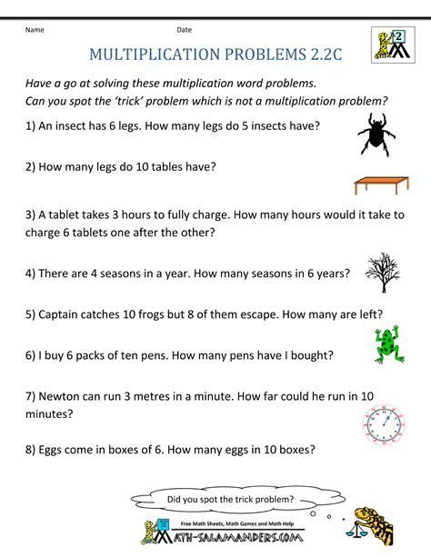 Multiplication Word Problem Worksheets 3rd Grade | Multiplication word ...