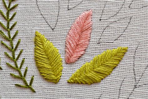 How To Embroider Leaves 9 Stitches For Leaf Embroidery Modern Hand