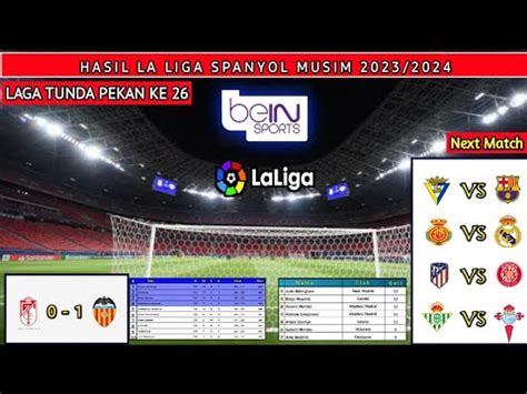 Hasil Liga Spanyol Tadi Malam Granada Vs Valencia Klasemen Liga