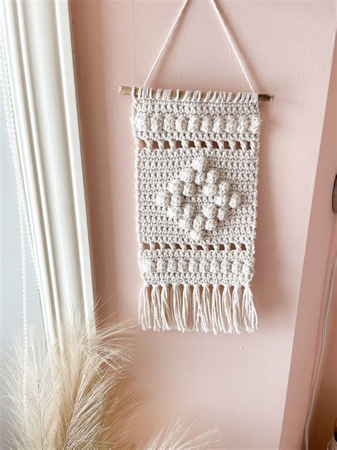 Boho Crochet Mini Wall Hanging Home Decor Etsy