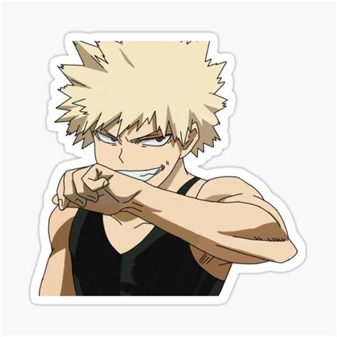 "Bakugo Katsuki smirking" Sticker for Sale by Amandapanda07 | Redbubble