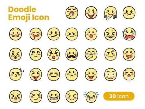 Premium Vector 2d Doodle Emoji Icon Concept Modern Icon Illustrations