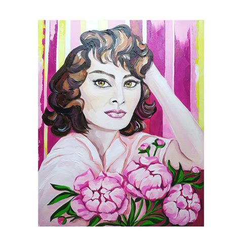 Sophia Loren Painting Pop Art Original Art Portrait Woman Oil Painting