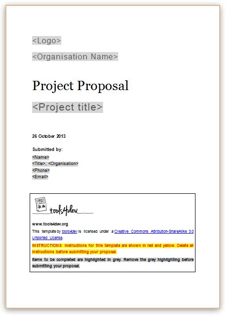 Proposal template - tools4dev