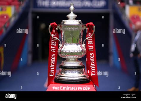 Close Up Of The Official FA Cup Trophy Ahead Of The FA Cup Semi Final