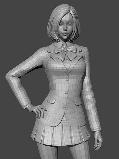 Artstation Shool Girl Shin Jeongho Character Modeling Girl 3d