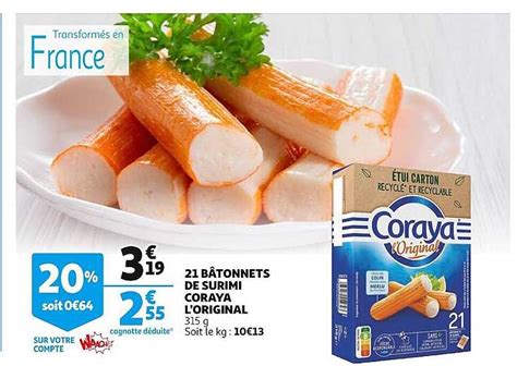 Offre B Tonnets De Surimi Coraya L Original Chez Auchan