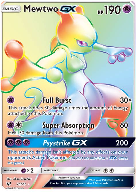 Mewtwo Gx Shining Legends 76 Pokemon Card