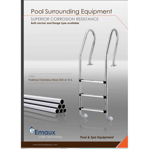 Emaux Stainless Steel Steps Pool Ladder Parallel Futuristic Type