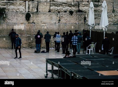 Jerusalem Israel December 11 2019 View Of Unknowns People Praying