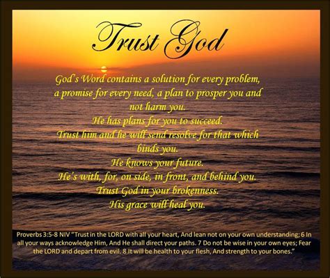 Trust God God S Word Contains A Solution For Every Problem Trust God Words Containing Know