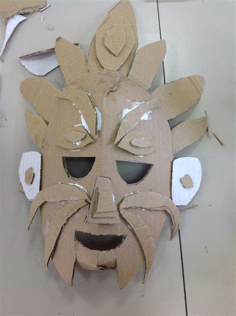 Cardboard Mask Work Year 5 Cardboard Mask Mayan Mask Cardboard