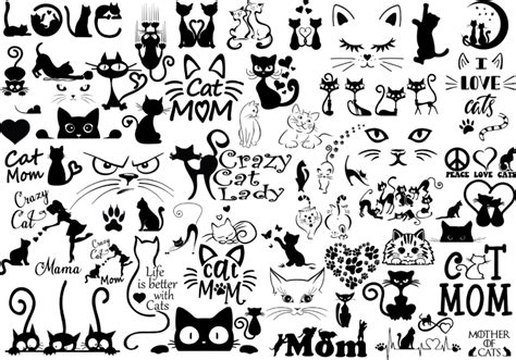 Cat Bundle Svg Cat Svg Kitty Svg Cute Cat Svg Files For Cricut Cat Head Cat Face Mom Mama Cat