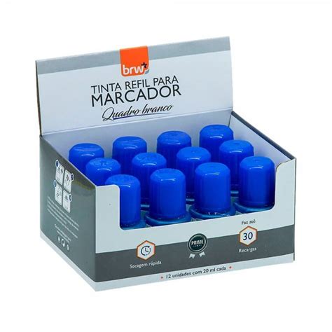 TINTA P MARCADOR QUADRO BRANCO 20ML BRW AZUL C 12