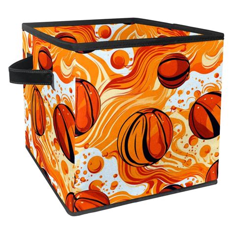 Basketball Collapsible Storage Cubes Cube Organizer Bins With Handle