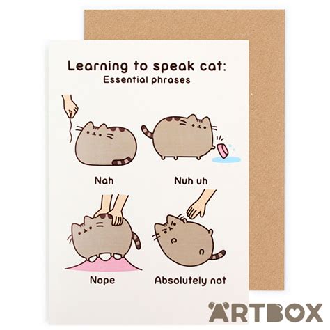 Buy Pusheen The Cat Learning To Speak Cat Greeting Card At Artbox