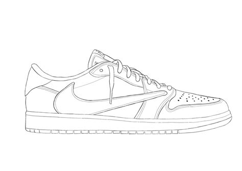 Jordan 1 Low Travis Scott in 2024 | Sneakers sketch, Sneakers drawing ...