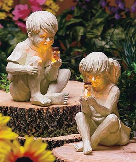 Solar Garden Statues Solar Garden Decor Powered By Sun Etsy In 2021