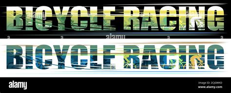 Bicycle Racing Inscription Road Sports Isolated Vector On Black Dark