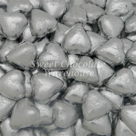 Milk Chocolate Hearts Silver 1kg Sweet Chocolate Warehouse