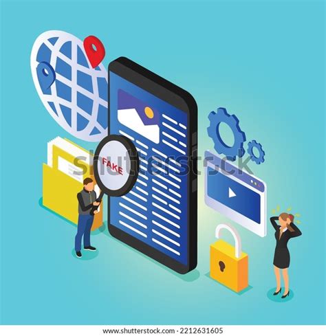 Man Magnifying Glass Scanning Check News Stock Vector Royalty Free 2212631605 Shutterstock