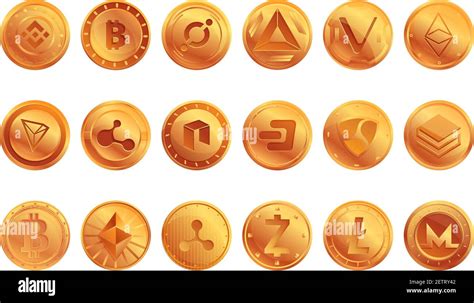 Cryptocurrency Icons Set Cartoon Set Of Cryptocurrency Vector Icons