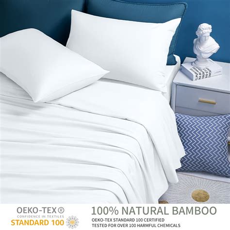 Shilucheng 100 Cooling Bamboo Sheets Set Queen Size 1800 Thread Count