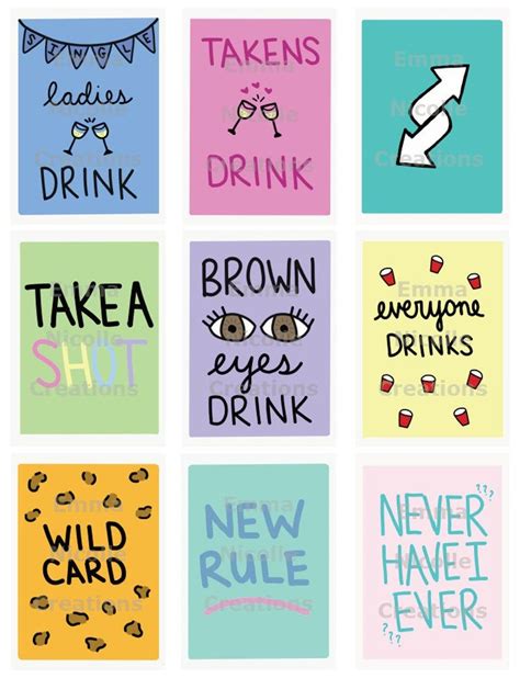 Drinking Card Game Bottoms Up College Girls Etsy Drinking Board Games