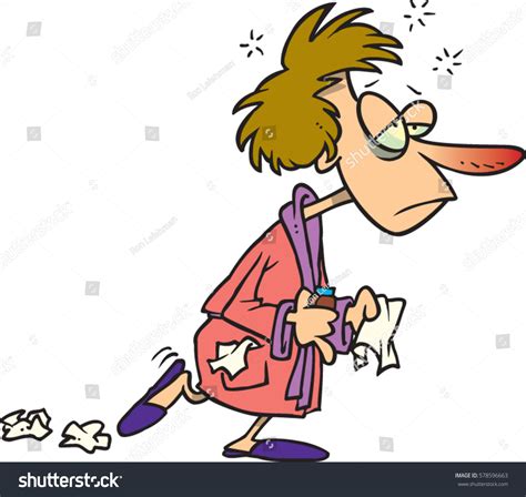 Cartoon Woman Flu: เวกเตอร์สต็อก (ปลอดค่าลิขสิทธิ์) 578596663 | Shutterstock