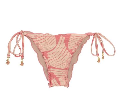 Side Tie Scrunch Bikini Bottom With Pink Banana Print Bottom Banana