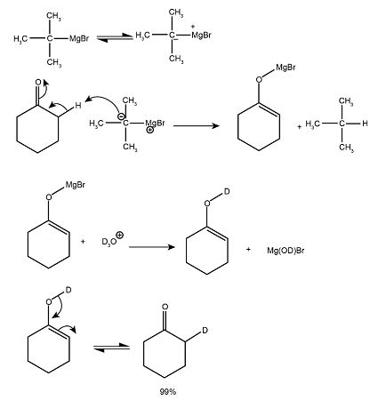 Attempted Grignard Reaction Of Cyclohexanone With Tert Butylmagnesium