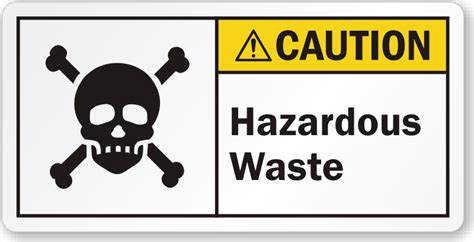 Hazardous Waste Ansi Caution Label With Poison Symbol Sku Lb 2313