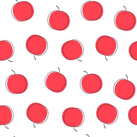 Seamless Red Apple Pattern Vector Illustration 15020450 Vector Art At