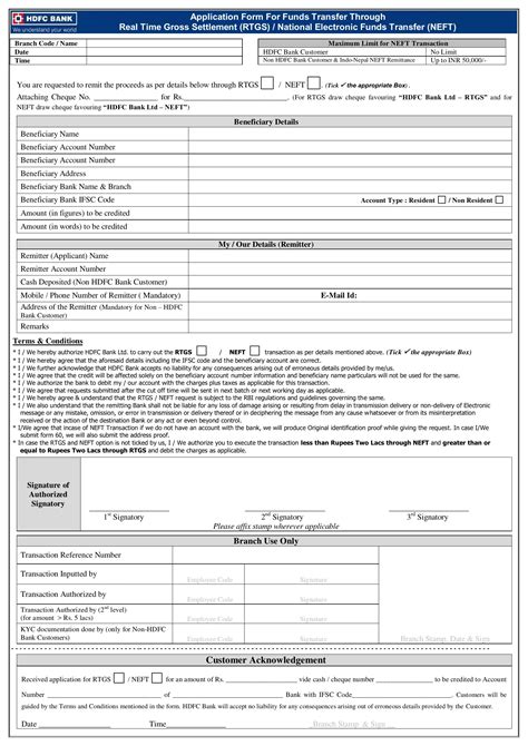 Rtgs Form Fill Out Printable PDF Forms Online