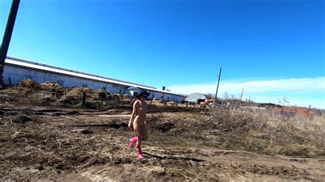 Naked Blonde Russian Teen Walks On The Farm FAPCAT