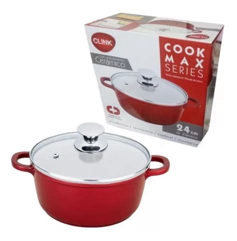 Panela Cook Max Series Revestida Em Cer Mica N Vermelha