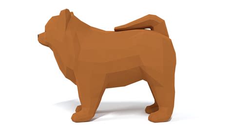 Artstation Low Poly Cartoon Chow Chow Dog Game Assets
