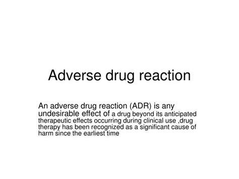 PPT - Adverse drug reaction PowerPoint Presentation, free download - ID ...