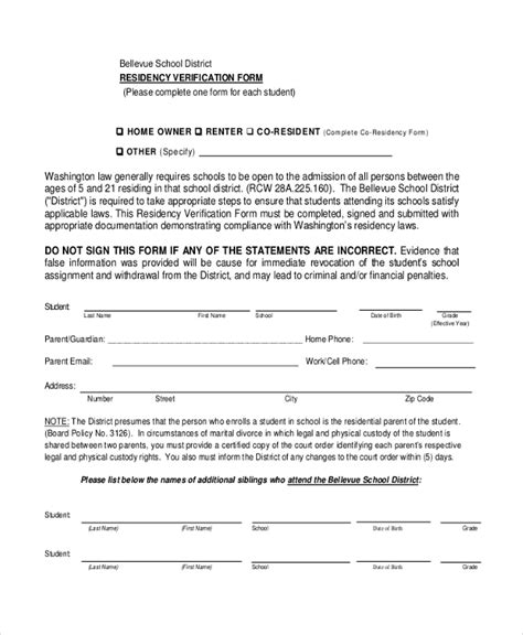 Residency Verification Form Fill Out And Sign Printable Pdf Template Images