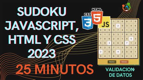 SUDOKU HTML CSS JAVASCRIPT Desarrolla Un Maestro Del Juego En 25