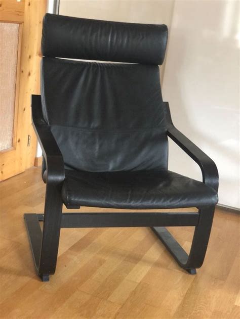 Ikea Po Ng Leder Sessel Schwarz Np Kaufen Auf Ricardo