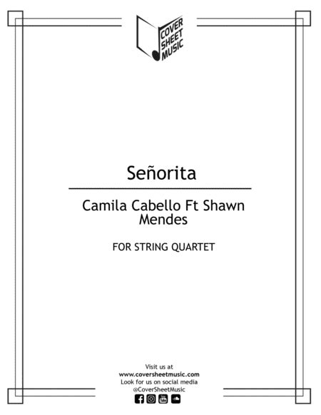 Senorita Arr Jose Quintana By Shawn Mendes And Camila Cabello Sheet