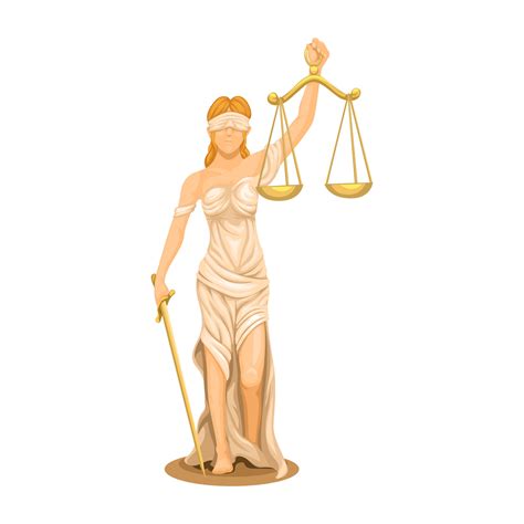 Lady Justice Figure Character Law Mascot Symbol Illustration Vector