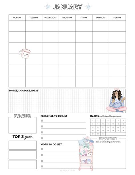 Free Printable January Planner Pages - Lovely Planner