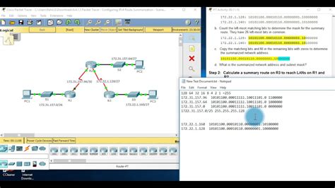 6 4 1 5 Packet Tracer Configuring IPv4 Route Summarization Scenario