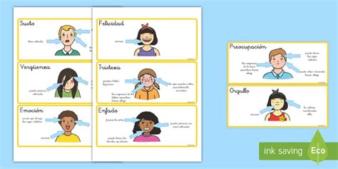 Tarjetas De Vocabulario Caracter Sticas De Las Emociones