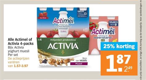 Alle Actimel Of Activia 4 Packs Aanbieding Bij Albert Heijn