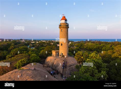 Lighthouse In Mahabalipuram Or Mamallapuram Tamil Nadu India Stock