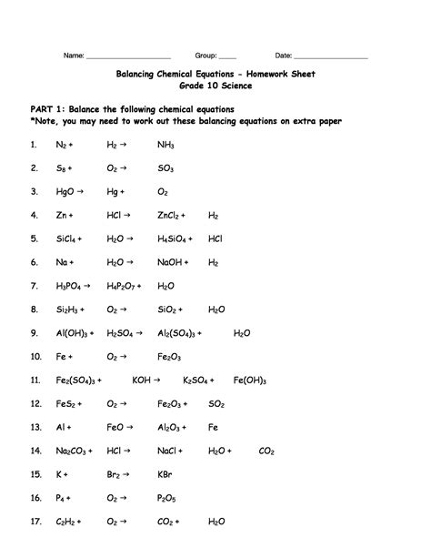 Chemistryaboutcom Balancing Equations